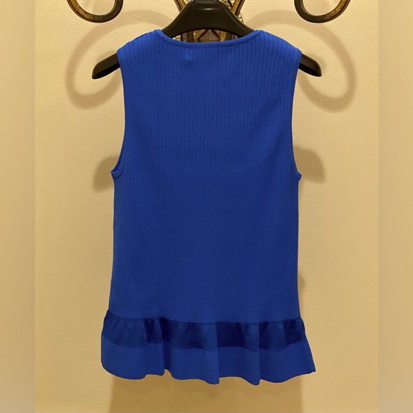 NWT *DIANE VON FURSTENBERG* Knit Peplum Top w/Ruffle … *COBALT* … Size: S - Picture 3 of 5